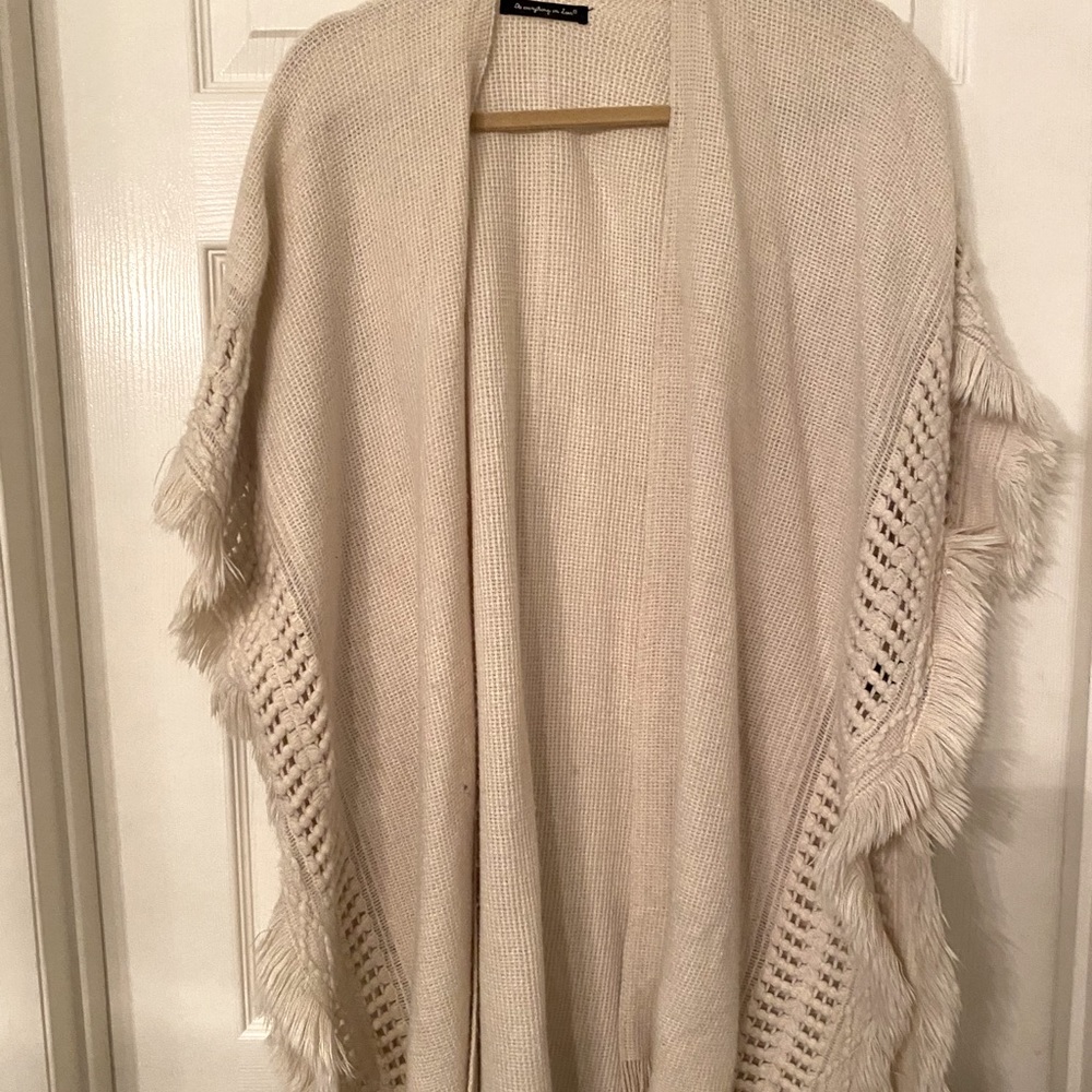 White Fringe Cardigan